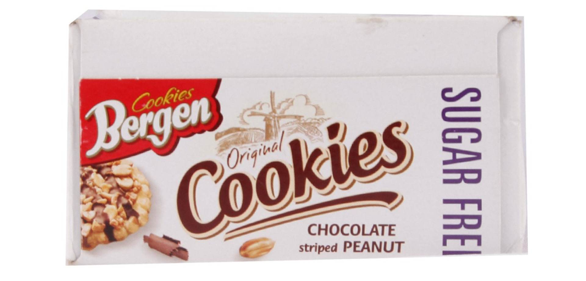 BERGEN S/FREE CHOCO STRIPED PEANUT COOKIES 150G
